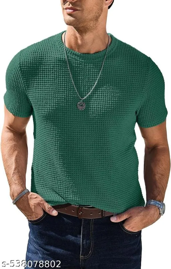 Green_Cotton_Blend_Premium_T_Shirt_For_Men