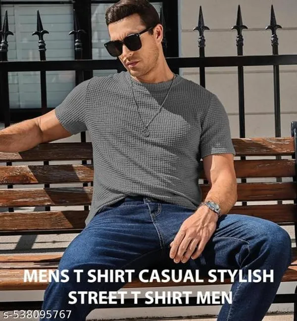Grey_Cotton_Blend_Premium_T_Shirt_For_Men