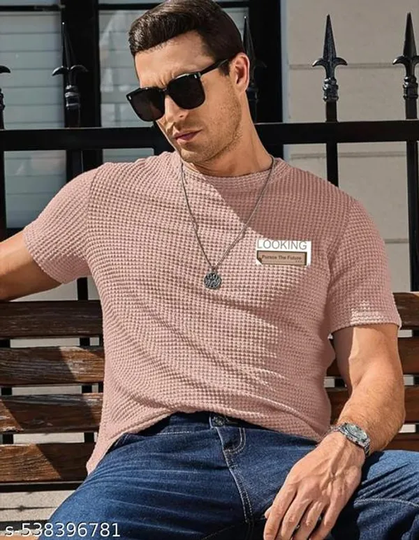 Pink_Cotton_Blend_Premium_T_Shirt_For_Men