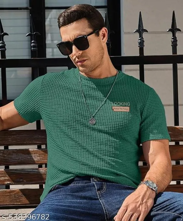 Green_Cotton_Blend_Premium_T_Shirt_For_Men