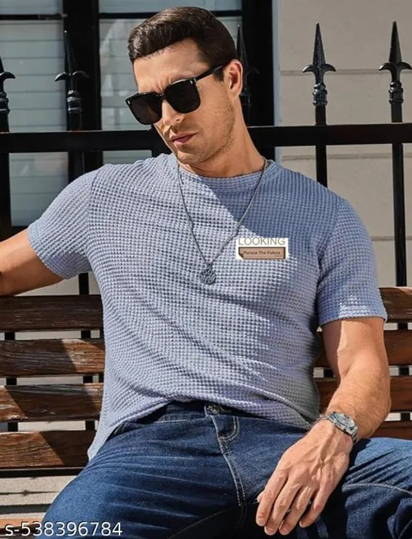Sky_Blue_Cotton_Blend_Premium_T_Shirt_For_Men