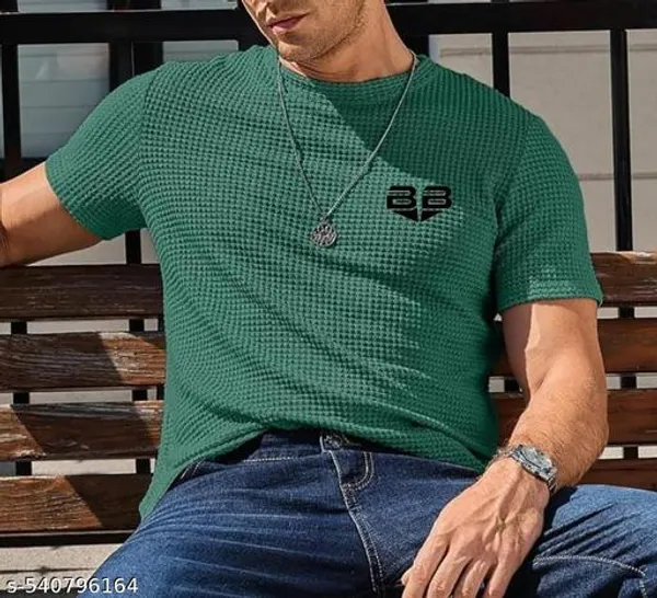 Green_Cotton_Blend_Premium_T_Shirt_For_Men