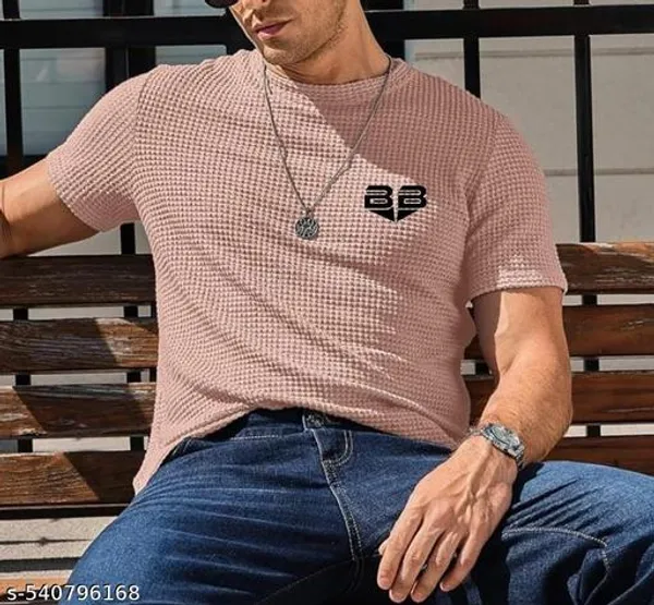 Pink_Cotton_Blend_Premium_T_Shirt_For_Men