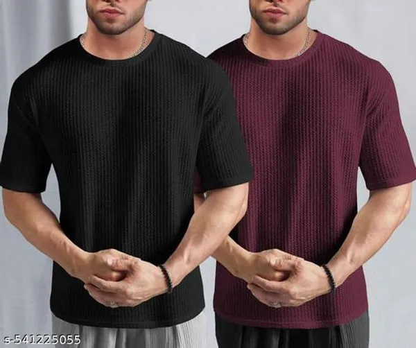 Black_And_Maroon_Cotton_Blend_Premium_T_Shirt_For_Men