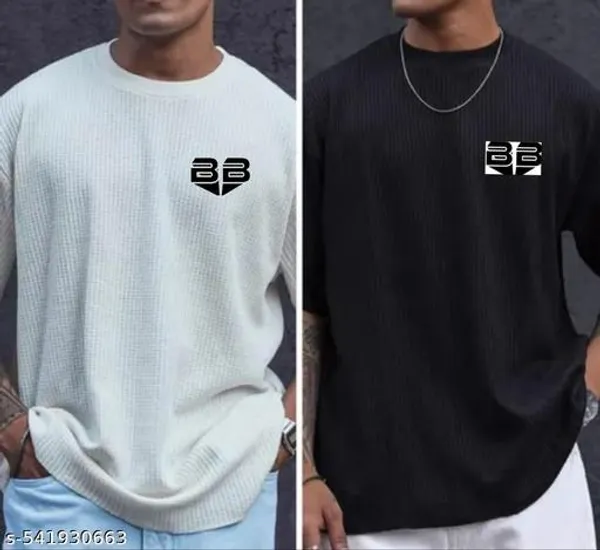 Black_And_White_Cotton_Blend_Premium_T_Shirt_For_Men
