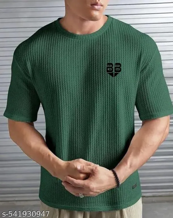 Green_Cotton_Blend_Premium_T_Shirt_For_Men