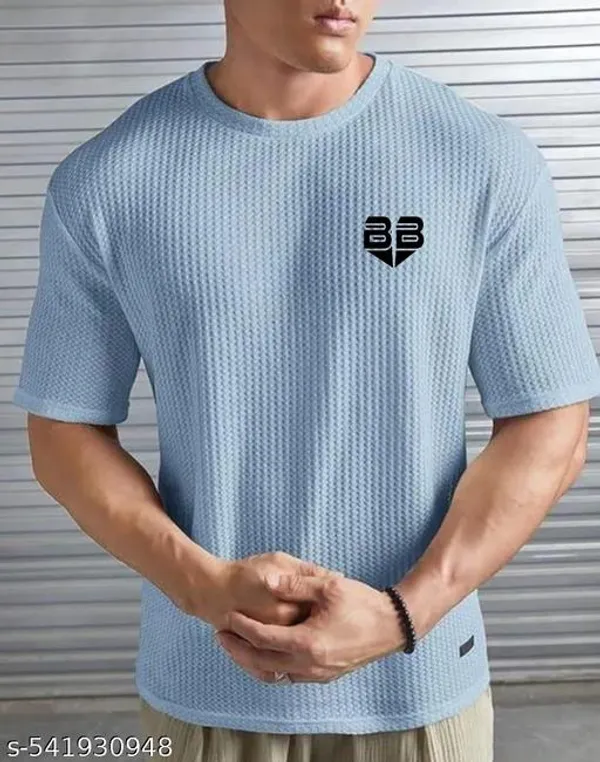 Sky_Blue_Cotton_Blend_Premium_T_Shirt_For_Men