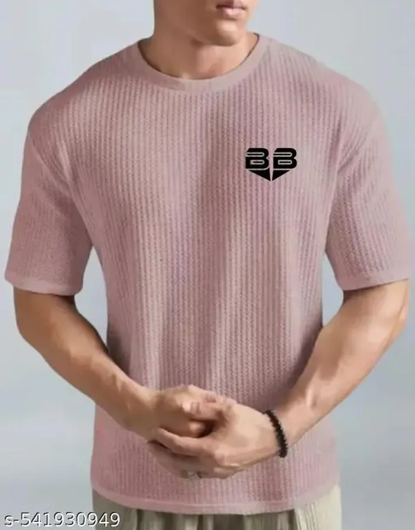 Peach_Cotton_Blend_Premium_T_Shirt_For_Men