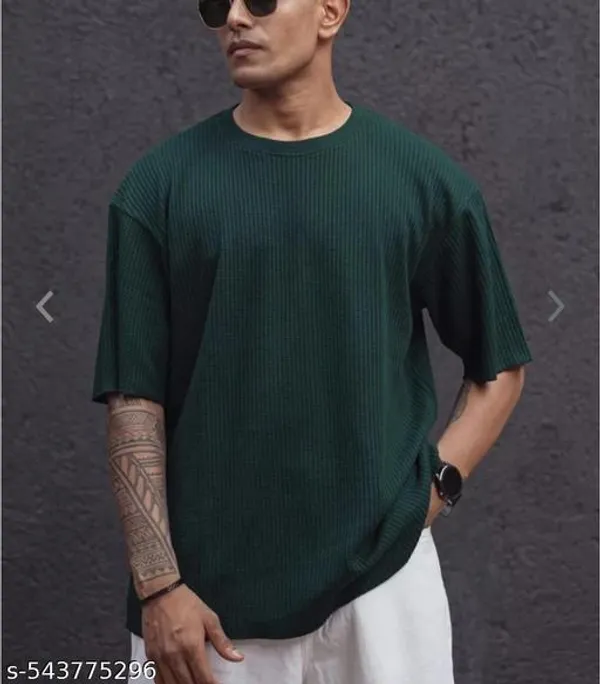 Green_Cotton_Blend_Premium_T_Shirt_For_Men