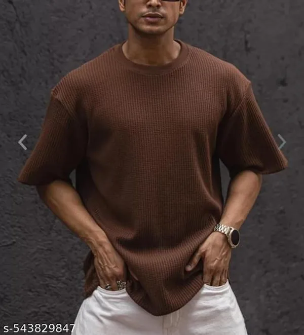 Brown_Cotton_Blend_Premium_T_Shirt_For_Men