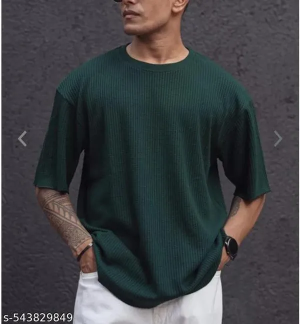 Green_Cotton_Blend_Premium_T_Shirt_For_Men
