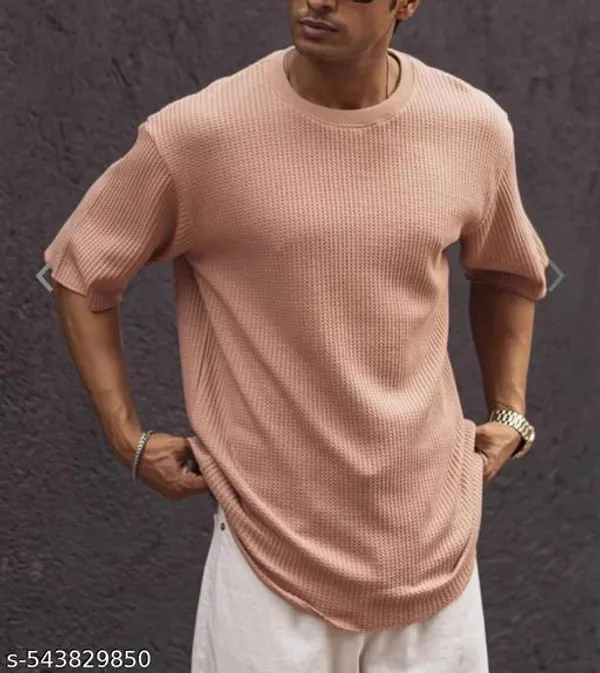 Pink_Cotton_Blend_Premium_T_Shirt_For_Men