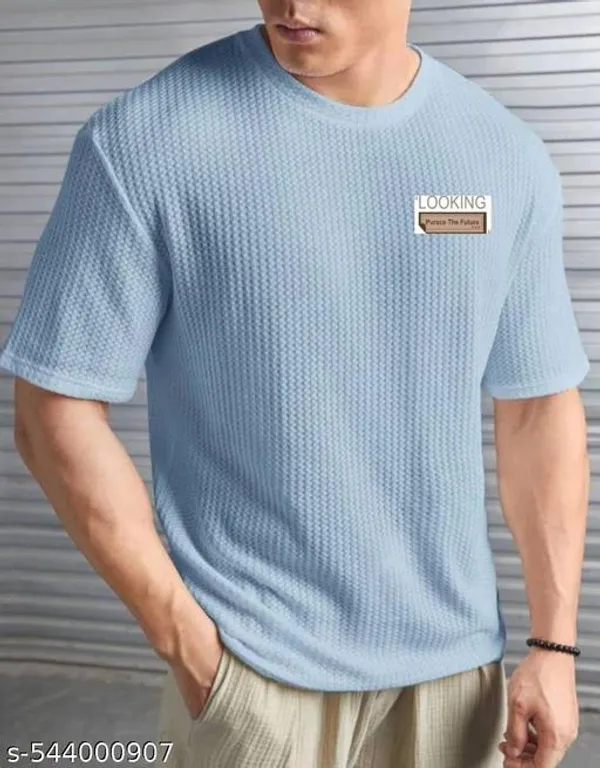 Sky_Blue_Cotton_Blend_Premium_T_Shirt_For_Men