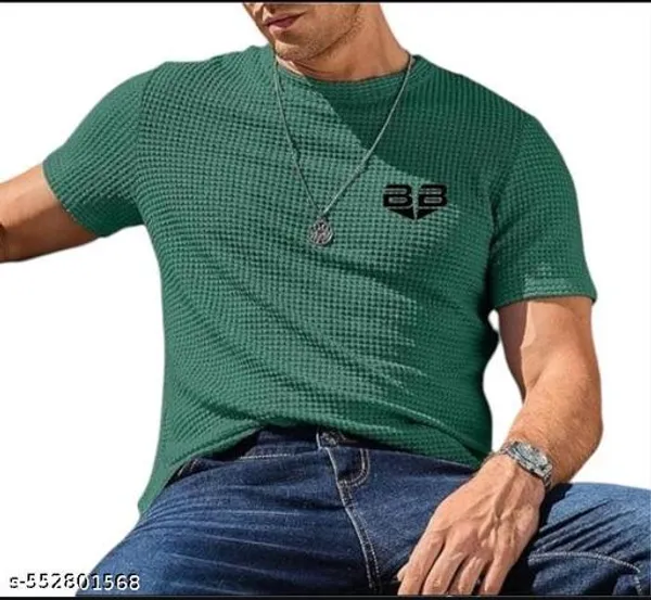 Green_Cotton_Blend_Premium_T_Shirt_For_Men