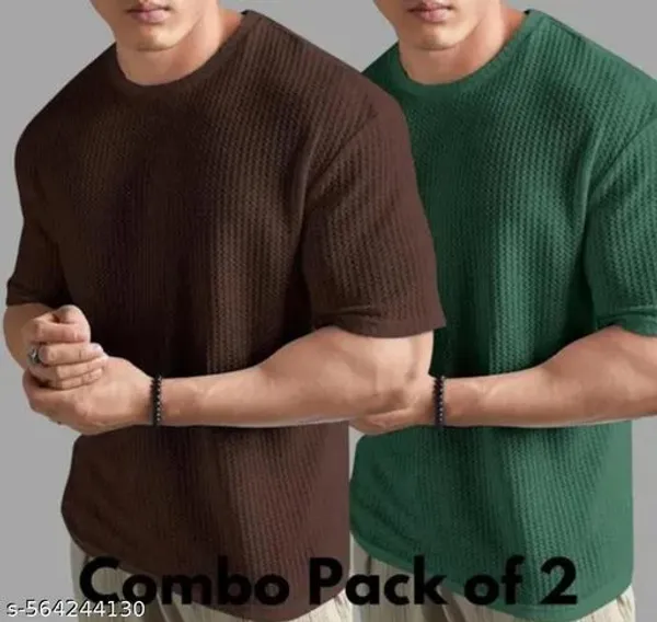 Brown_And_Green_Cotton_Blend_Premium_T_Shirt_For_Men