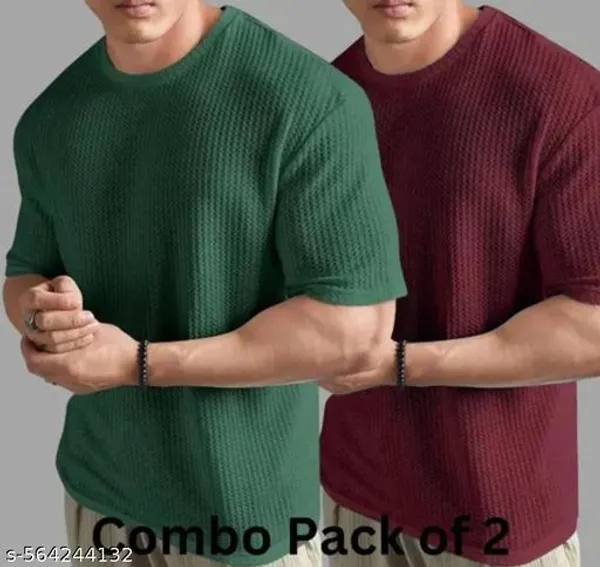 Green_And_Maroon_Cotton_Blend_Premium_T_Shirt_For_Men