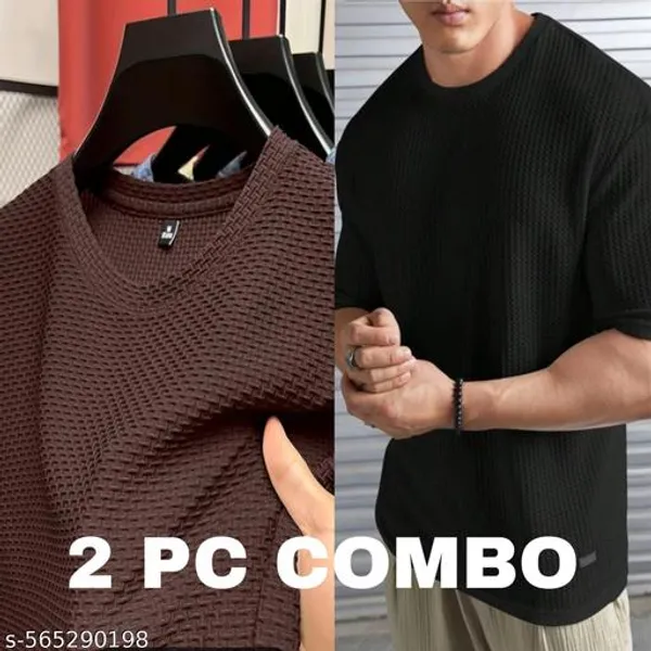 Brown_And_Black_Cotton_Blend_Premium_T_Shirt_For_Men