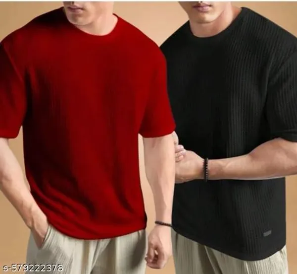 Black_And_Red_Cotton_Blend_Premium_T_Shirt_For_Men