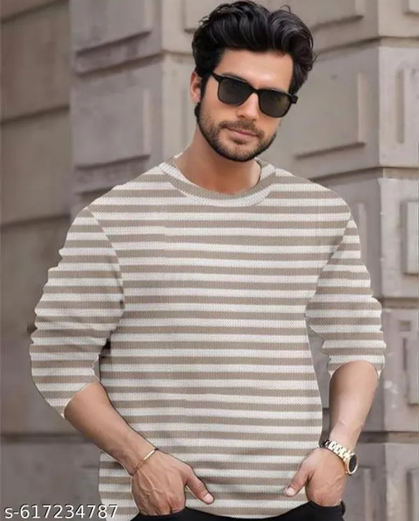Multicolor_Cotton_Blend_Premium_Winter_Full_Waffle_T_Shirt_For_Men