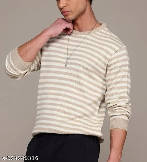 Grey_And_Yellow_Cotton_Blend_Premium_Winter_Full_Waffle_T_Shirt_For_Men