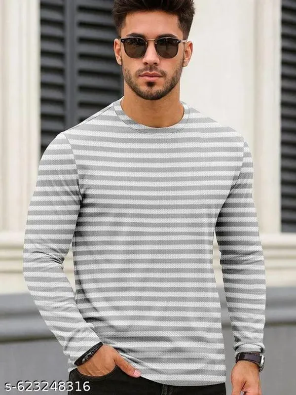 Grey_And_Yellow_Cotton_Blend_Premium_Winter_Full_Waffle_T_Shirt_For_Men
