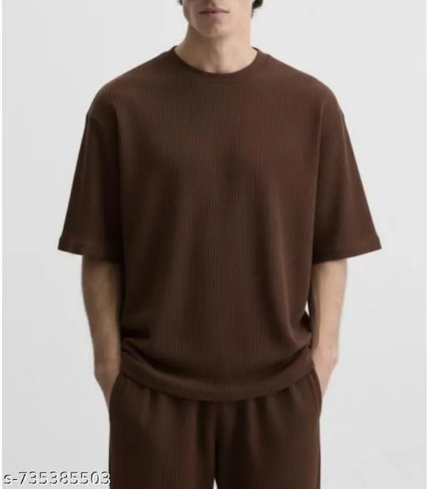 Brown_Cotton_Blend_Premium_Stripes_Half_Sleeve_T_Shirt_For_Men