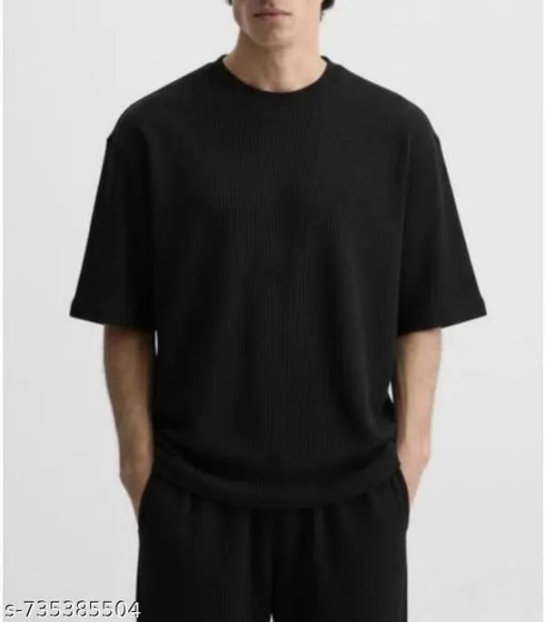 Black_Cotton_Blend_Premium_Stripes_Half_Sleeve_T_Shirt_For_Men