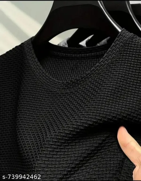 Black_Cotton_Blend_Premium_Stripes_Half_Sleeve_T_Shirt_For_Men