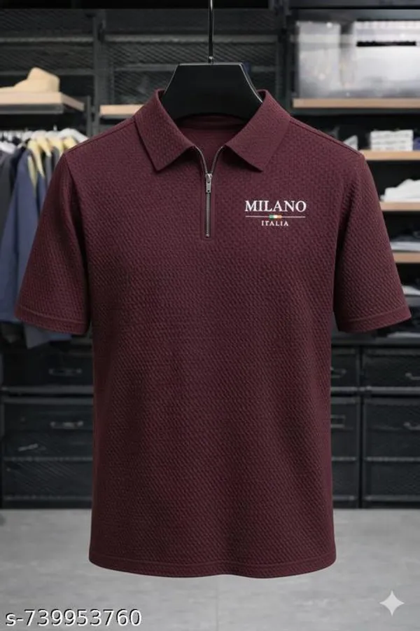 Maroon_Cotton_Blend_Premium_T_Shirt_For_Men