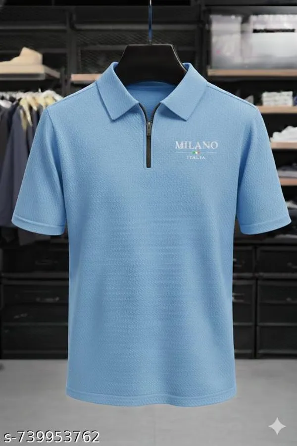 Sky_Blue_Cotton_Blend_Premium_T_Shirt_For_Men