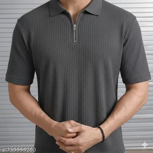 Grey_Cotton_Blend_Premium_T_Shirt_For_Men