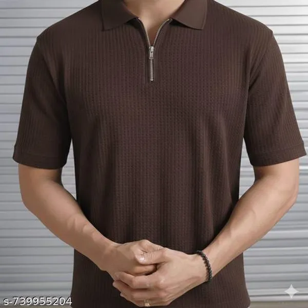 Coffee_Brown_Cotton_Blend_Premium_T_Shirt_For_Men