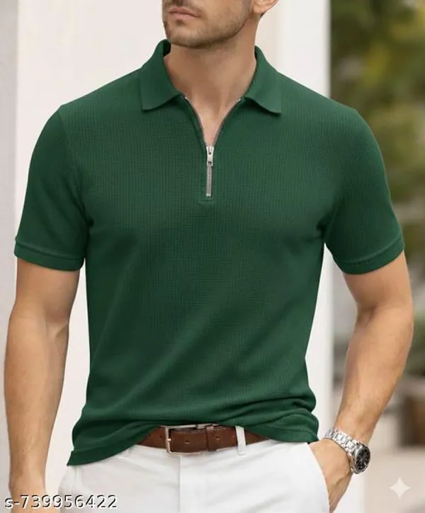 Green_Cotton_Blend_Premium_T_Shirt_For_Men