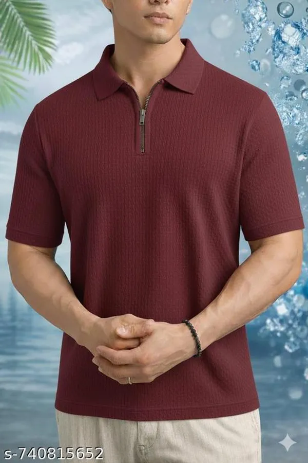 Maroon_Cotton_Blend_Premium_T_Shirt_For_Men