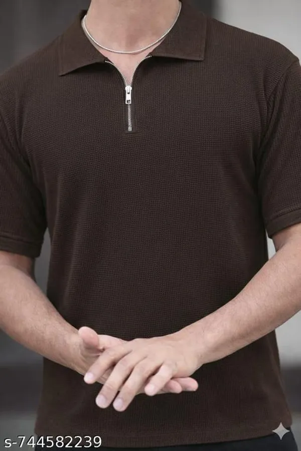 Brown_Cotton_Blend_Premium_T_Shirt_For_Men