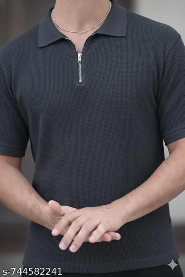 Grey_Cotton_Blend_Premium_T_Shirt_For_Men