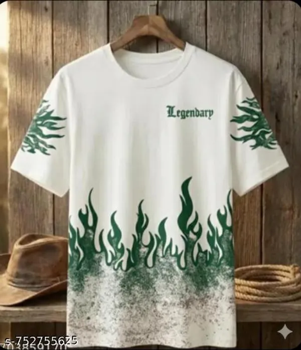 White_Cotton_Blend_Premium_Stripes_Half_Sleeve_T_Shirt_For_Men