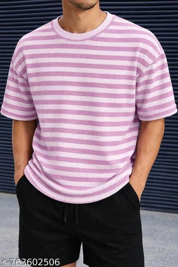 Pink_Cotton_Blend_Premium_T_Shirt_For_Men