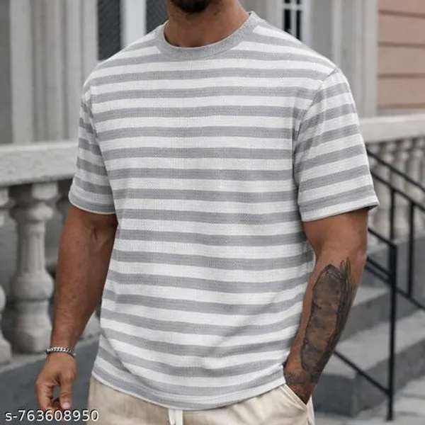Grey_Cotton_Blend_Premium_T_Shirt_For_Men