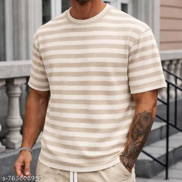 Yellow_Cotton_Blend_Premium_T_Shirt_For_Men