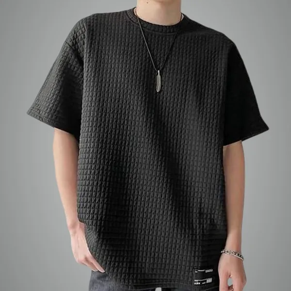 Black_Cotton_Blend_Premium_Stripes_Half_Sleeve_T_Shirt_For_Men