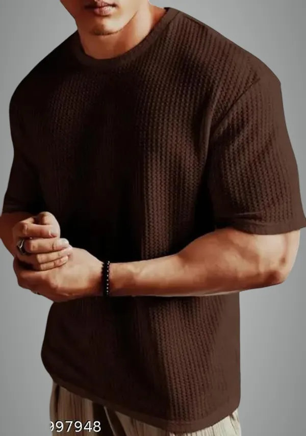 Brown_Cotton_Blend_Premium_Stripes_Half_Sleeve_T_Shirt_For_Men