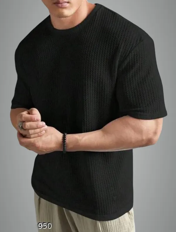 Black_Cotton_Blend_Premium_Stripes_Half_Sleeve_T_Shirt_For_Men