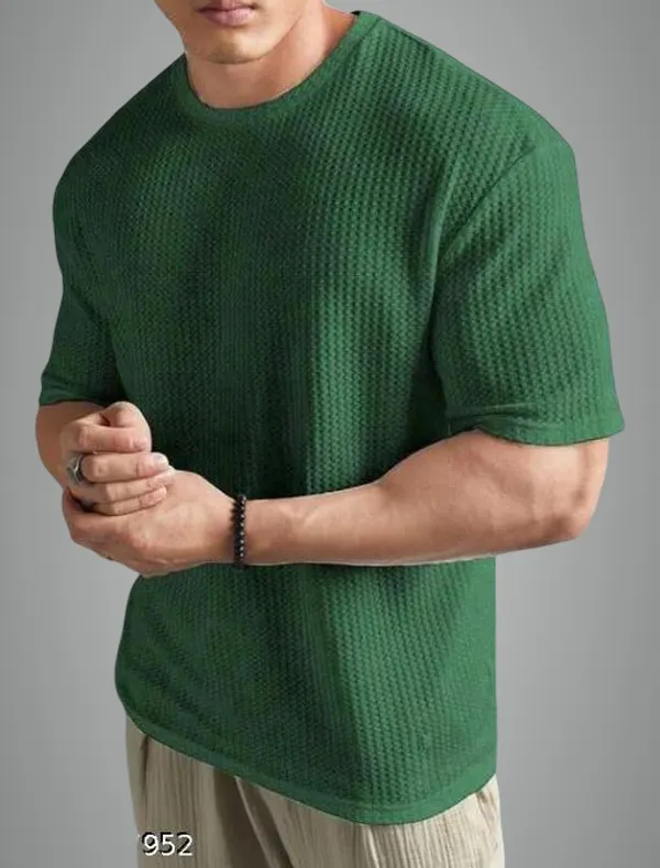 Green_Cotton_Blend_Premium_Stripes_Half_Sleeve_T_Shirt_For_Men