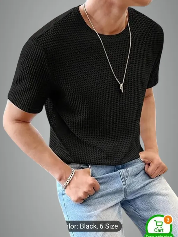 Black_Cotton_Blend_Premium_Stripes_Half_Sleeve_T_Shirt_For_Men