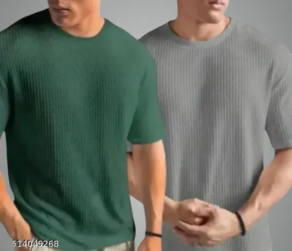 Green_And_Grey_Cotton_Blend_Premium_Stripes_Half_Sleeve_T_Shirt_For_Men