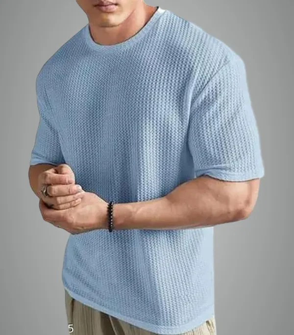 Sky_Blue_Cotton_Blend_Premium_T_Shirt_For_Men