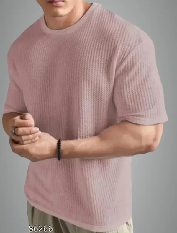 Peach_Cotton_Blend_Premium_T_Shirt_For_Men