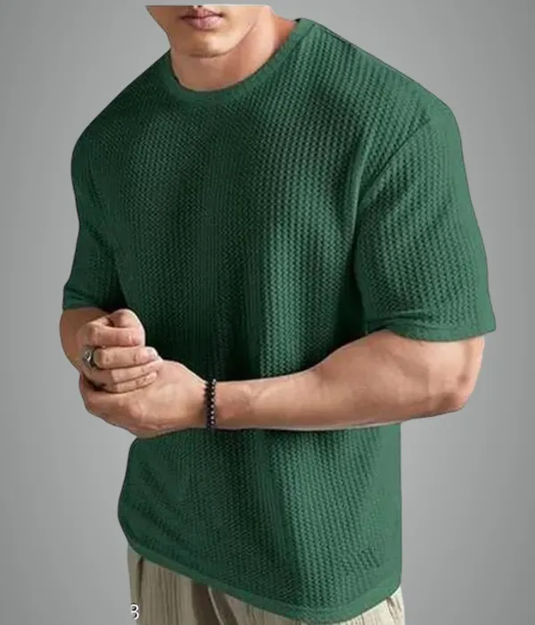 Green_Cotton_Blend_Premium_T_Shirt_For_Men