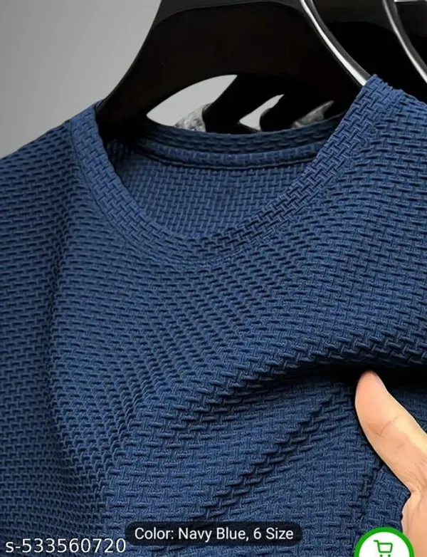 Blue_Cotton_Blend_Premium_T_Shirt_For_Men